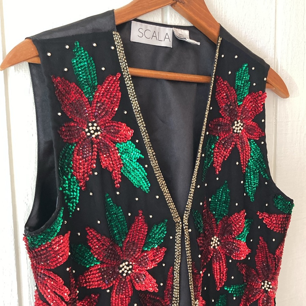 Festive Silk Sequin Christmas Vest